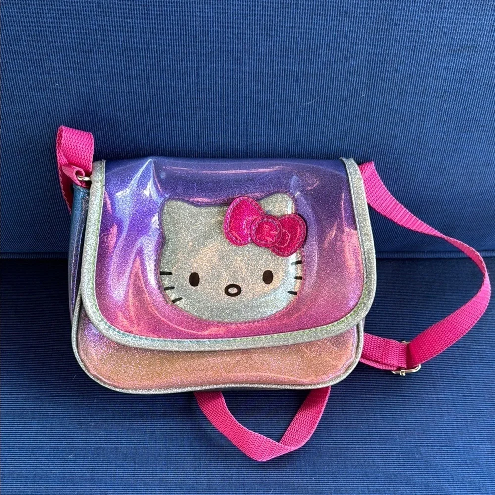 Hello Kitty Pink and Purple Crossbody Bag with Holographic Panel